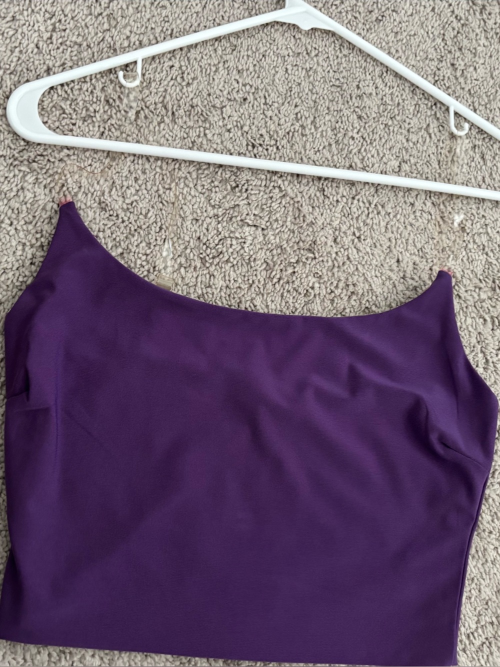 Ladies Purple Satin-Look Cropped Cami Sz M